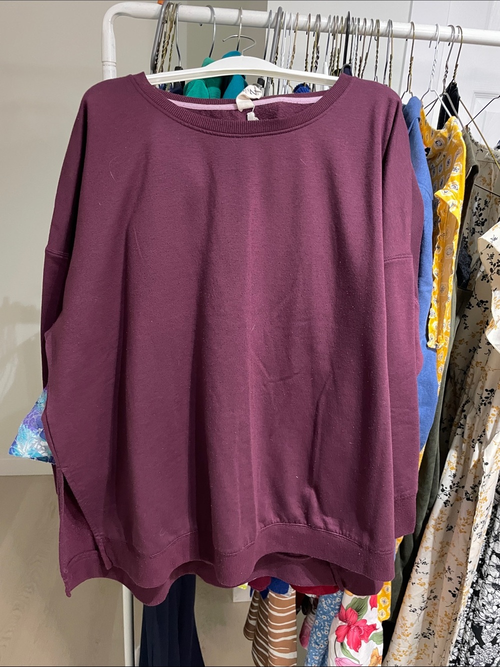 purple H plus Z sweater 3X as is